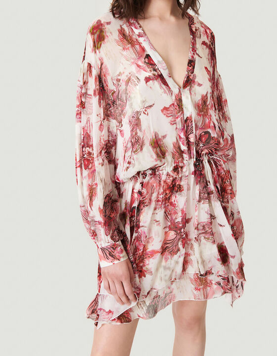 GARETH FLOWY FLORAL MINI DRESS